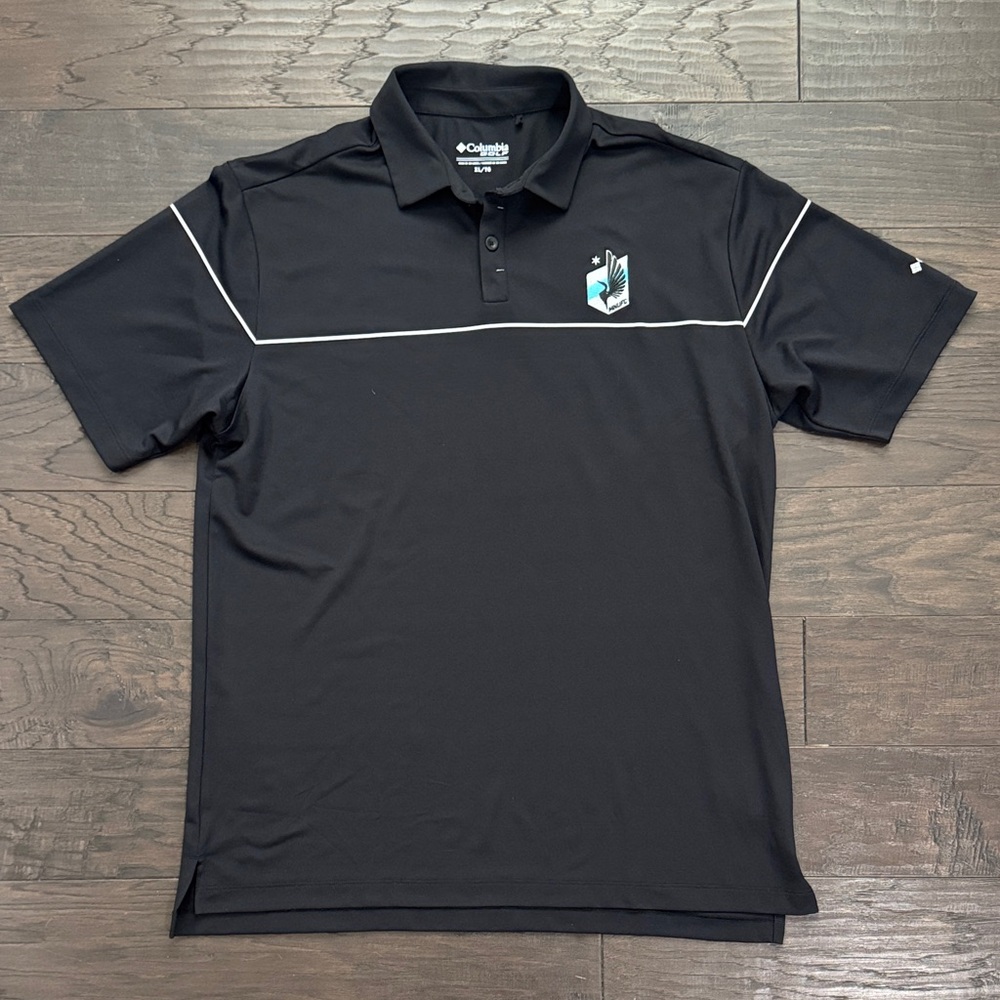 Columbia Golf Minnesota United FC Men's Polo Shirt Size XL Black with Logo